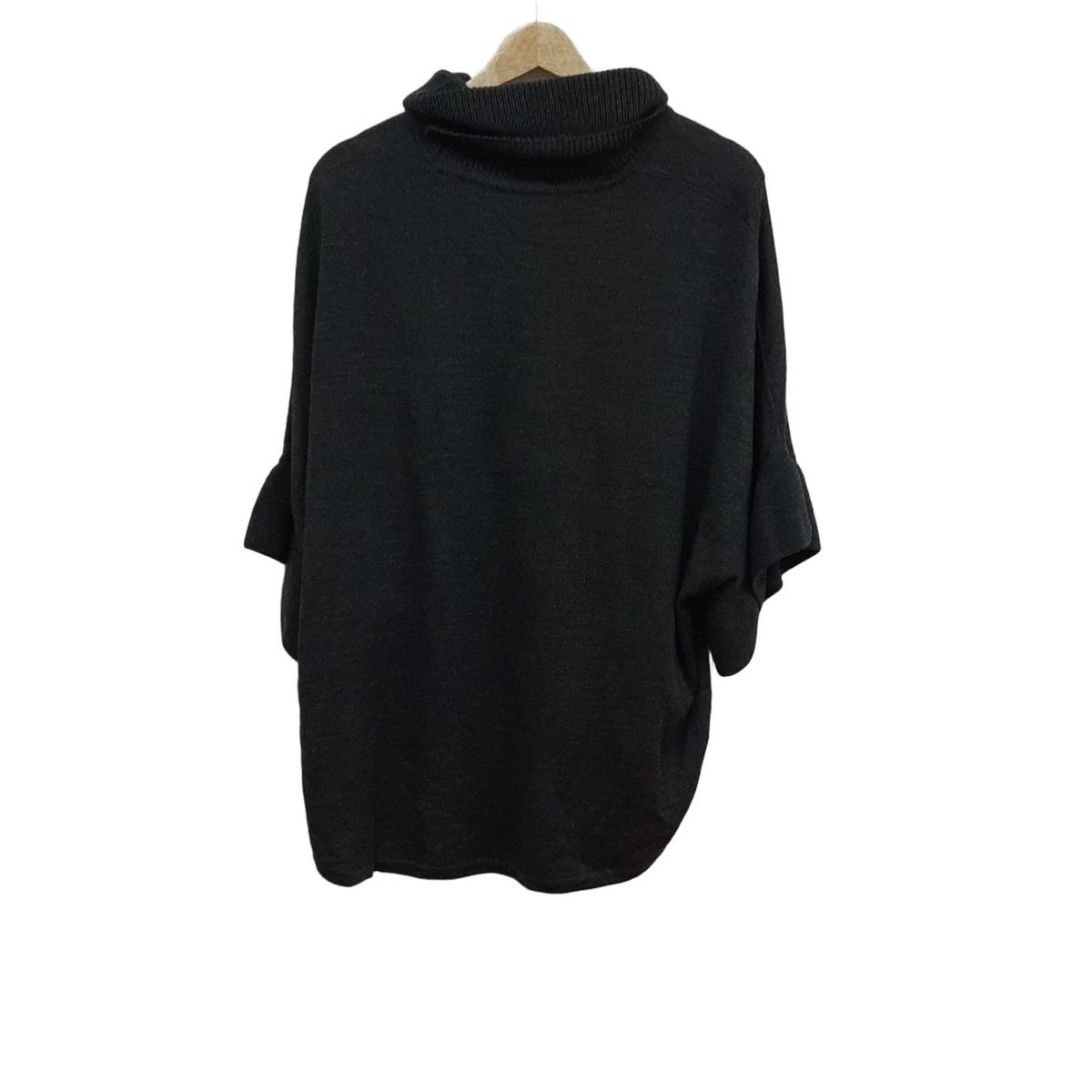 Leilian レリアン 七分袖セーター サイズ9 M レディース - ダークグレー タートルネック