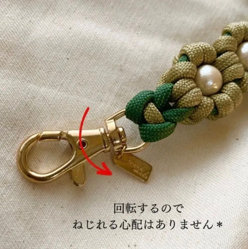 ナノハナ】パラコード スマホショルダー ストラップ ハンドメイド お花