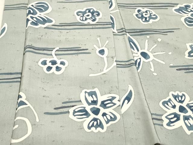 平和屋着物＃羽織 ひげ紬地 草花文 正絹 逸品 CAAR9185id - メルカリ