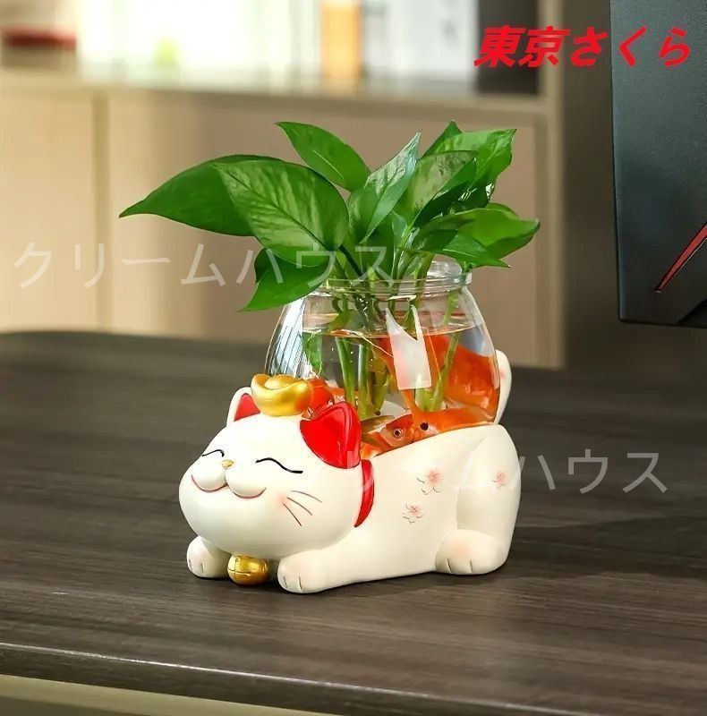 【♥︎】招き猫猫の置物 猫の像の花瓶 家の装飾 テーブルの割れない花瓶 ♥︎】招き猫猫の置物 猫の像の花瓶 家の装飾 テーブルの割れ