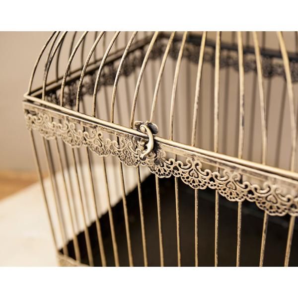 鳥カゴ インテリア 鳥籠 鳥篭 鳥かご ヨーロピアン おしゃれ 北欧 収納 小物入れ 白 ホワイト ゴールド アンティーク調 レトロ 入れ物 ケース 置き物 akz-fibirdage MARWIL-DEMENAGEMENTS_CH