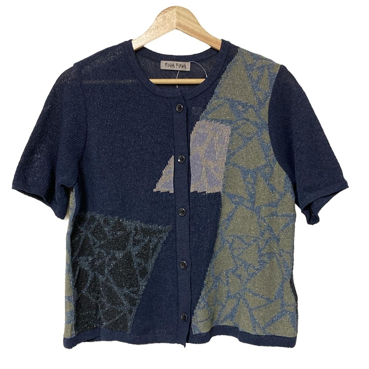 FUGA FUGA カラーブロックニットカーディガン FUGA FUGA(フガフガ) カーディガン サイズF レディース美品