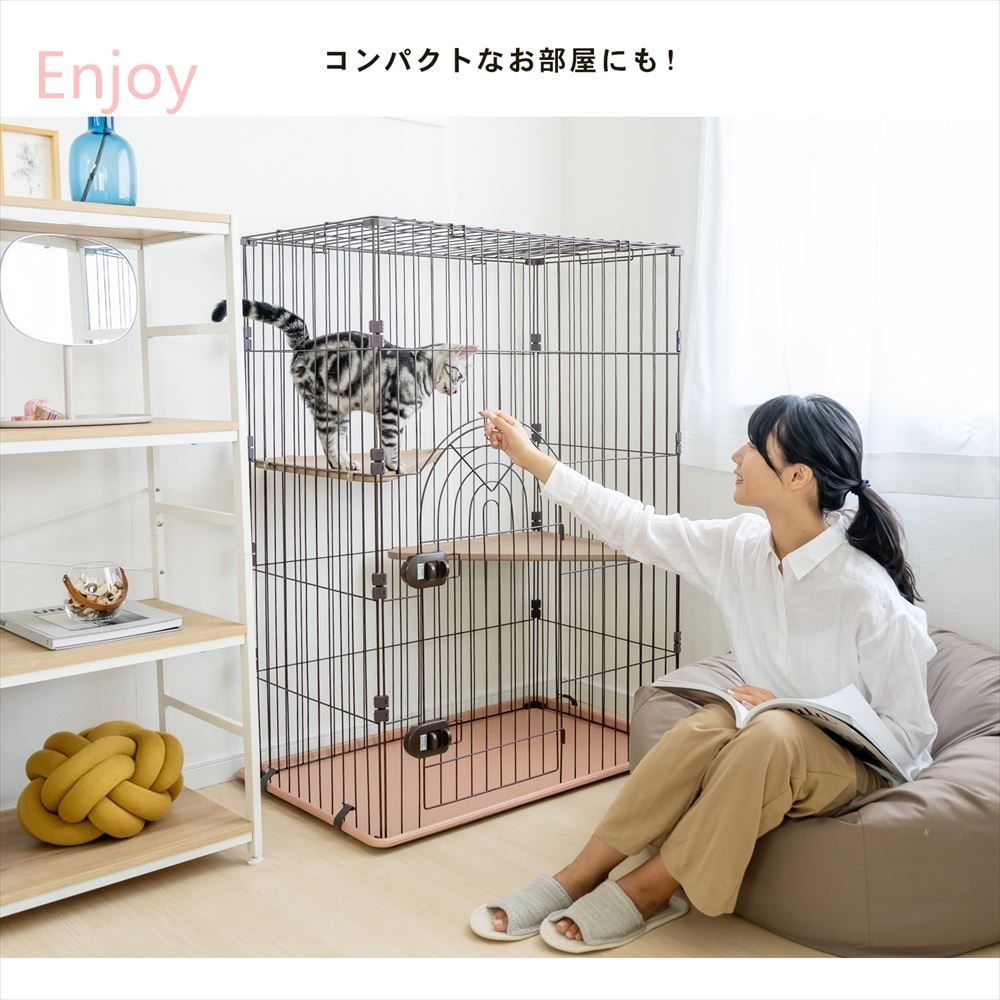良い ブラウンキャットケージ 2段棚付き 11/15発送】THE CAT キャット