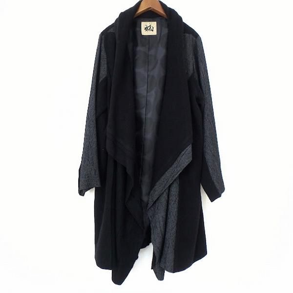 wnc メフウセンソユニコ 芽風 コート 38 黒 グレー レディース [884246