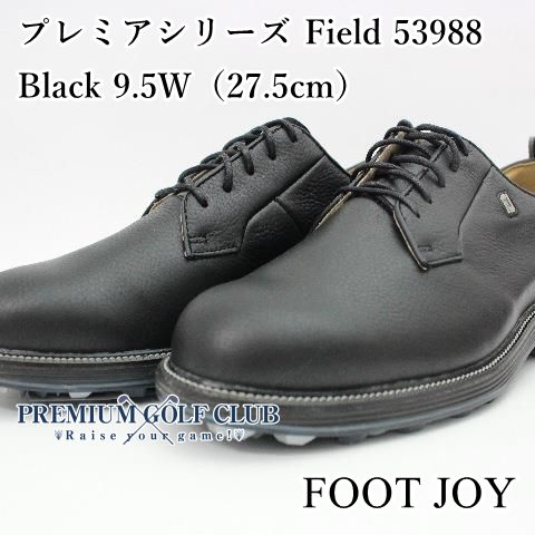 シューズ 新品　日本未発売USモデル　天然皮革　スパイクレス　フットジョイ プレミアシリーズ Field 53988 Black 9.5W（27.5cm）//0[3937]