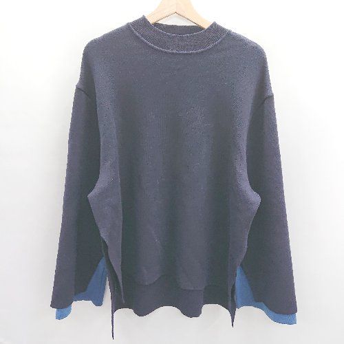 ◇ ⊇ UNOF layered knit tops 長袖 ニット セーター サイズF ネイビー レディース E ◇ ⊇ UNOF layered knit tops 長袖 ニット セーター サイズF