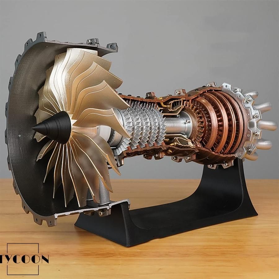 航空機エンジンモデル 航空ターボファンエンジンモデル DIY組立電気エンジンモデル 金属エンジンモデルキット 科学物理実験おもちゃ