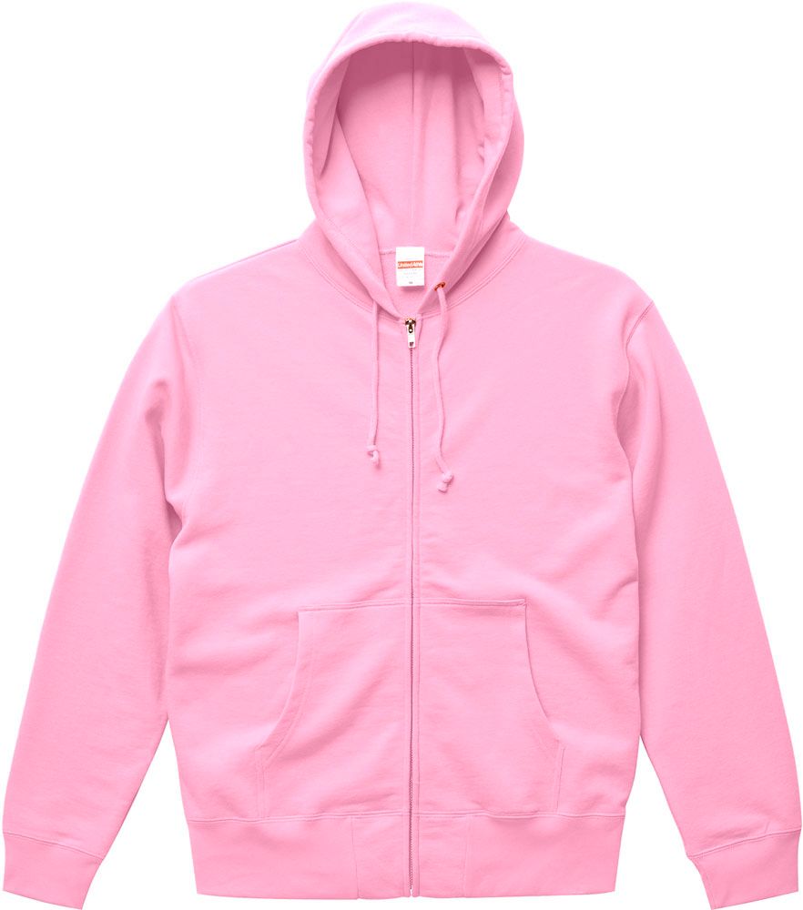 ユナイテッドアスレ UnitedAthle 10.0 オンス スウェット フルジップ パーカ XXL XO サイズ 521301X 5213-01 521301X 495 Lピンク