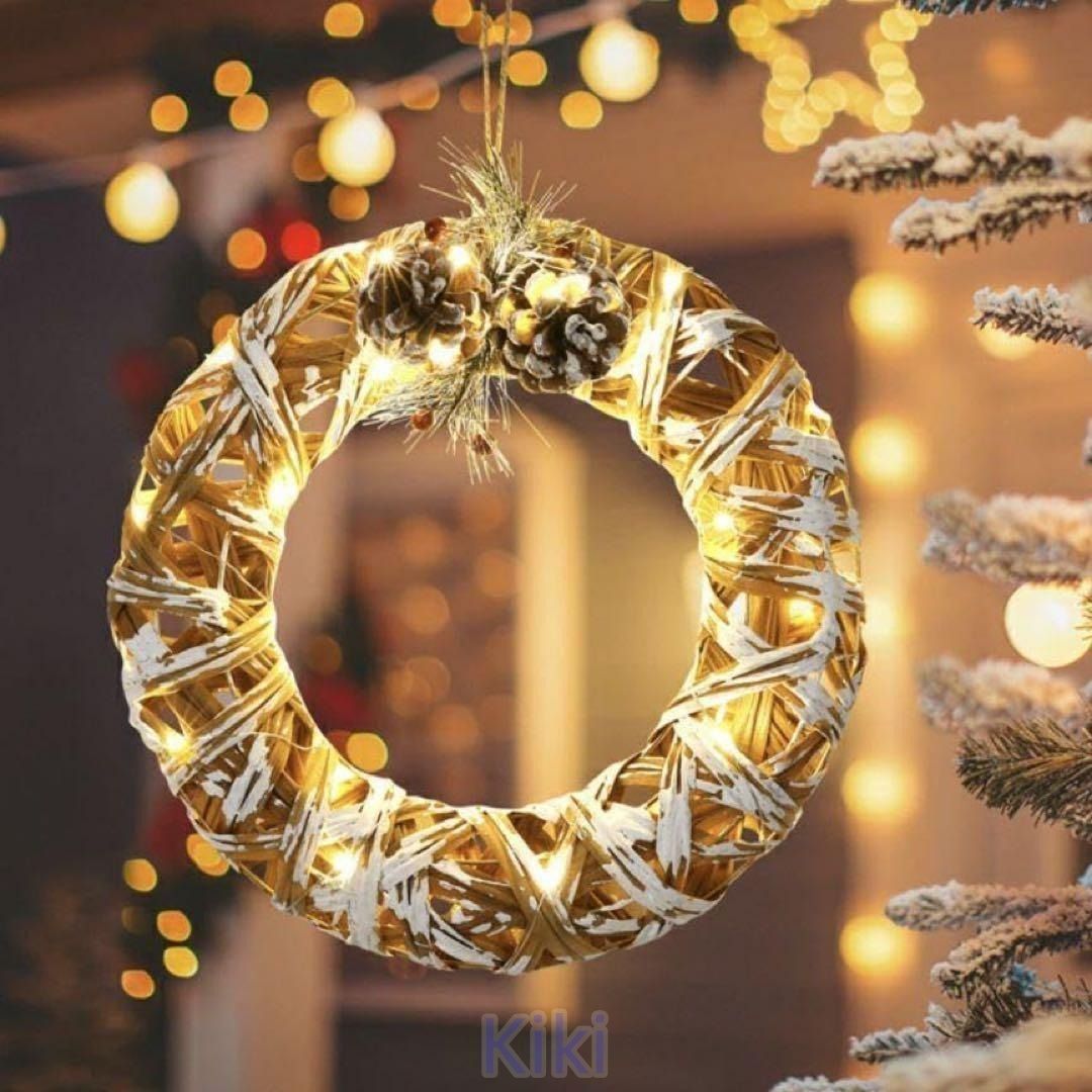 インテリア雑貨 オーナメント 北欧 おしゃれ お洒落 クリスマス デコレーション リース ガーランド ライト LED お祝い アクセサ