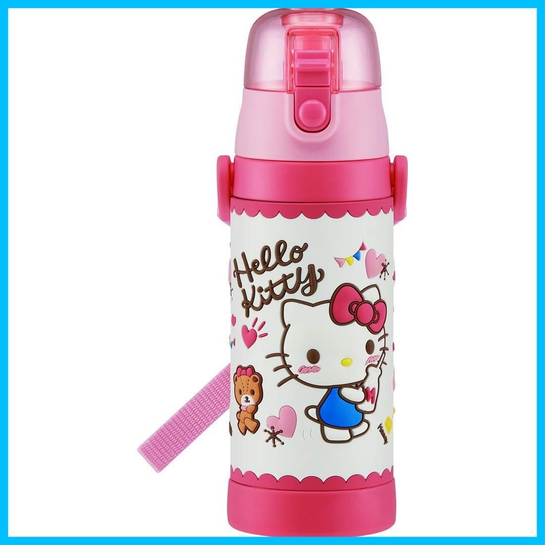 【数量限定】スケーター(Skater) 子供用 ステンレス 水筒 直飲み 480ml キティ おやつタイム 子供に優しい軽量タイプ 女の子 保冷専用 サンリオ 3D立体プリントwaterbottle スポーツボトル かわいい