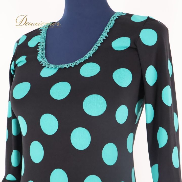 【フラメンコ衣装】パープル ワンピース ドレス ドット 水玉 紫 袖なし 53-7.jpg