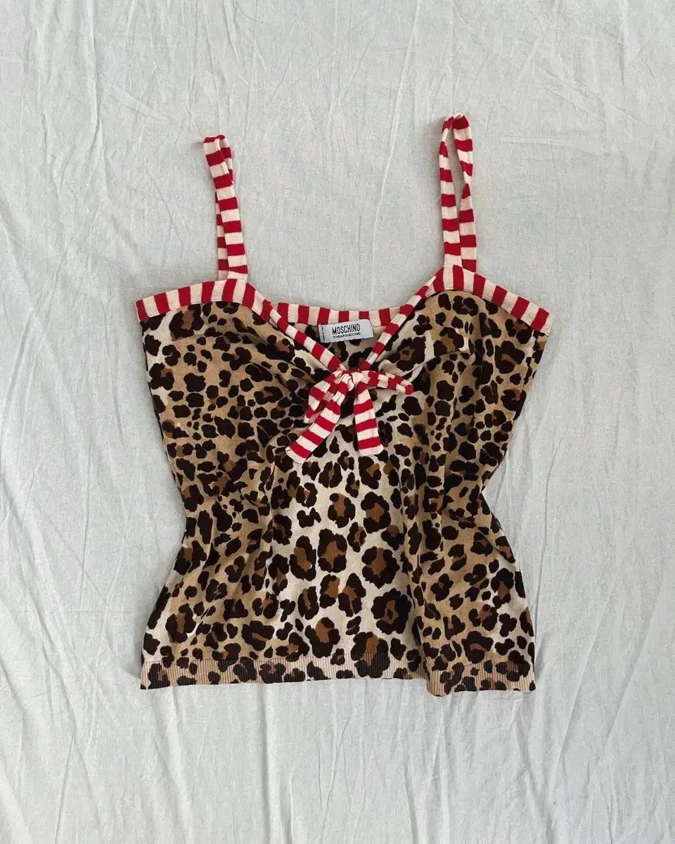 moschino leopard stripe sleeveless