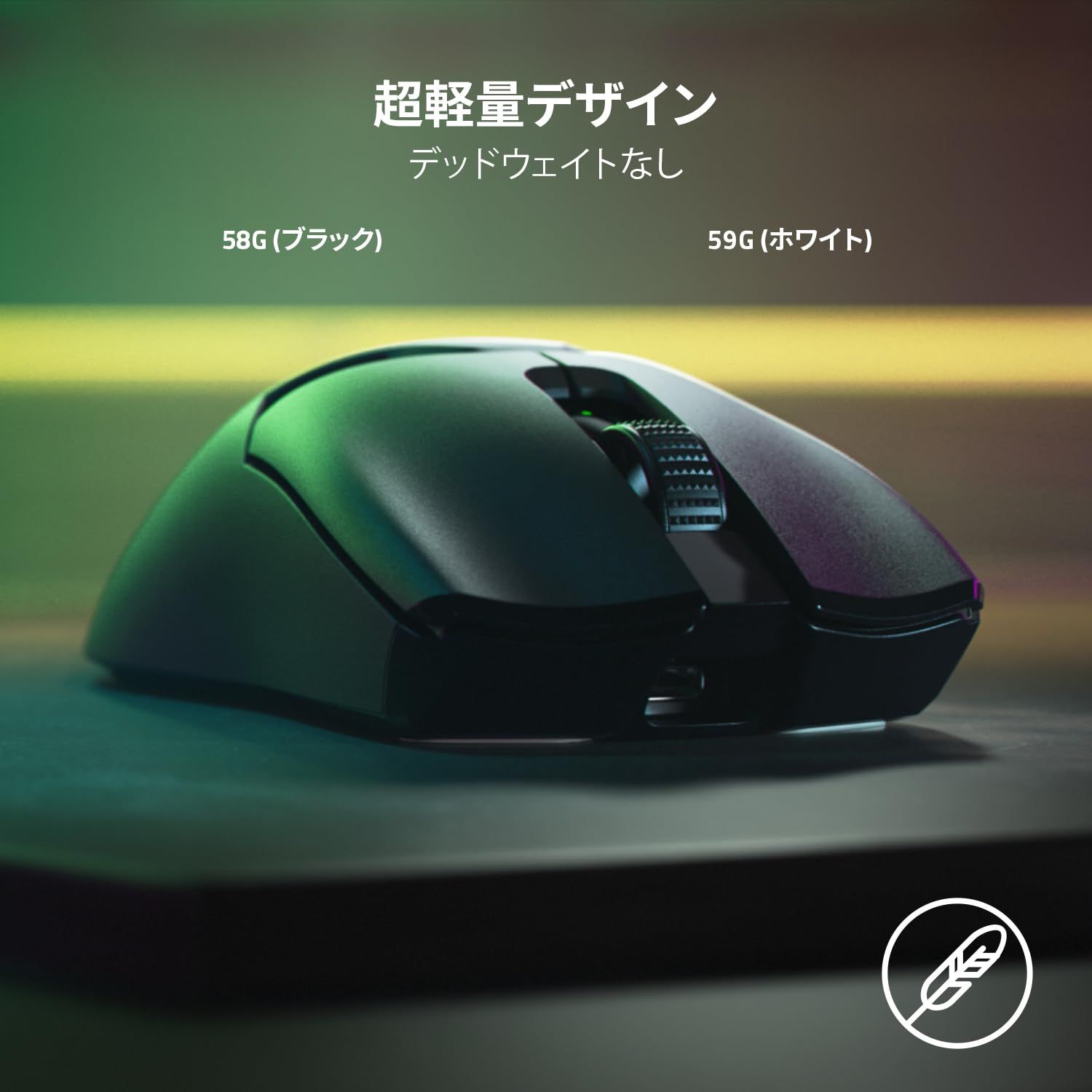 Razer Viper V2 Pro Black Edition ゲーミングマウス 超軽量 58g Focus Pro 30K オプティカルセンサー 30000DPI 高速無線 オプティカルマウススイッチ 6ボタン 最大80時間使用 グリップテー