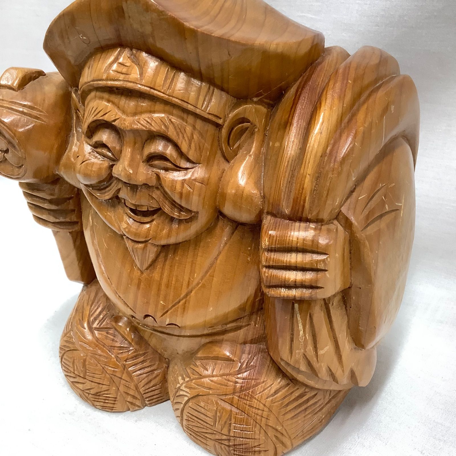 七福神 大黒天 木彫り 置物 インテリア C728 - メルカリ