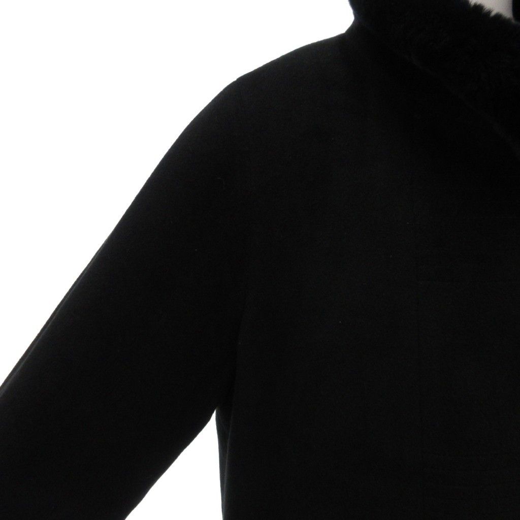 美品✦PLATA ウールロングコート S 黒ブラック 羊毛アンゴラ 高級感 ロングコート(ブラック・黒) | レディースファッション通販の