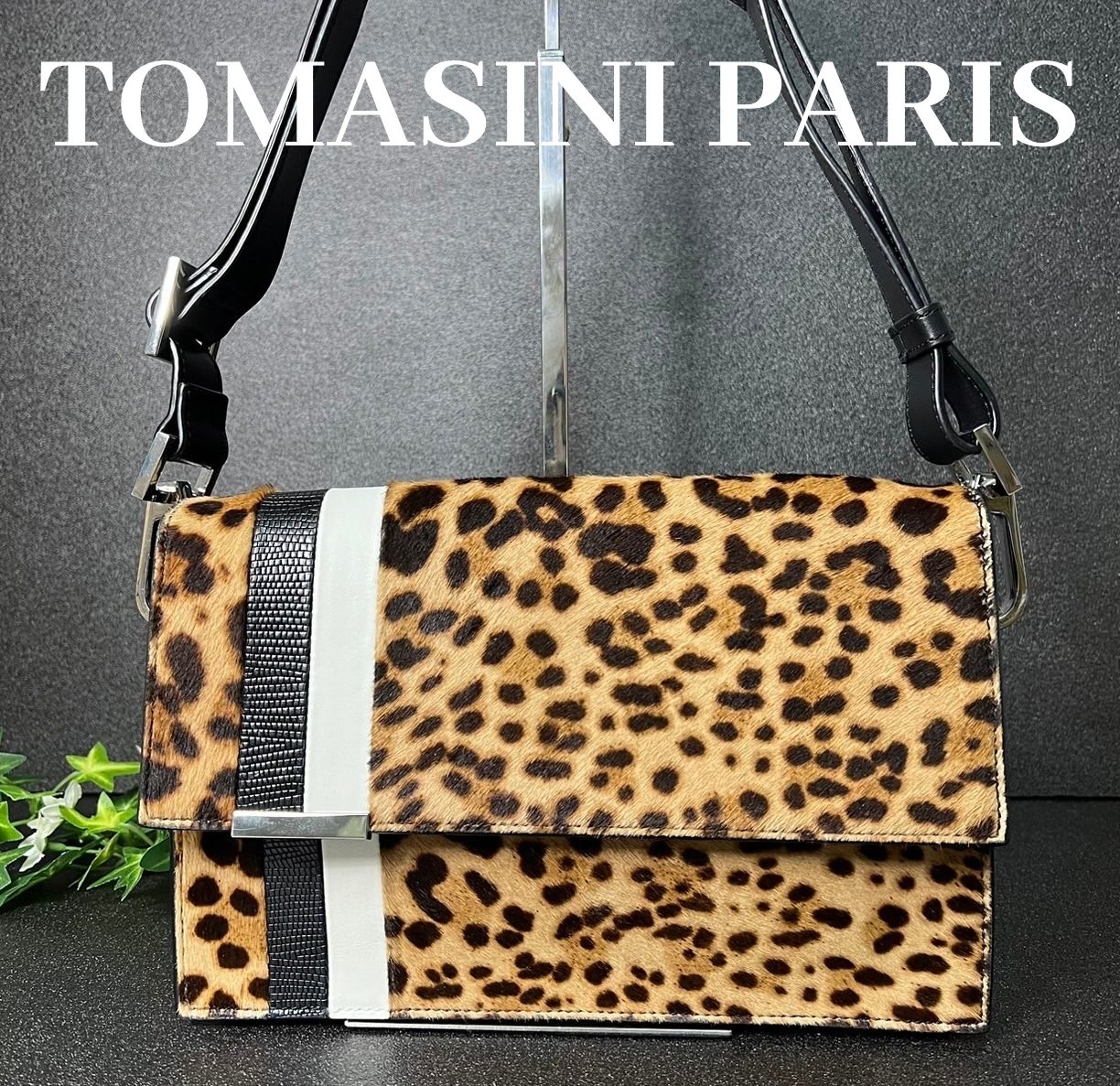 美品 TOMASINI PARIS ハラコ レオパード柄 ショルダーバッグ - メルカリ