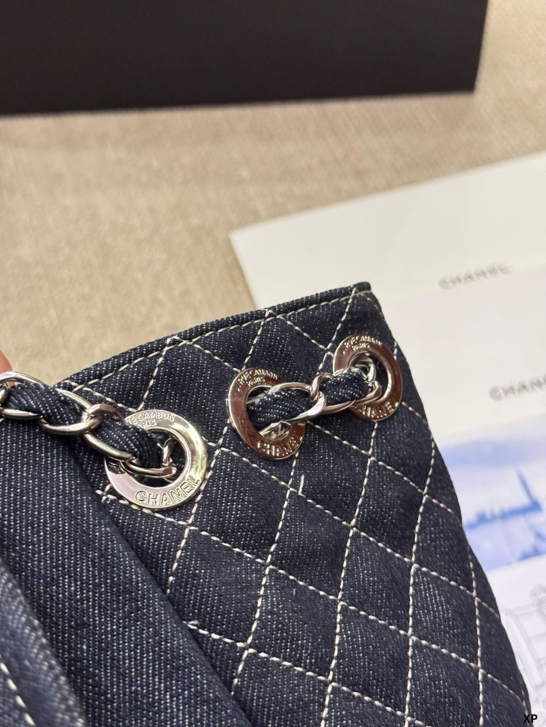 【お洒落の上級者♪】CHANEL プリントデニム ヴィンテージ CHANEL デニムトートバッグ - 大人気アンティーク