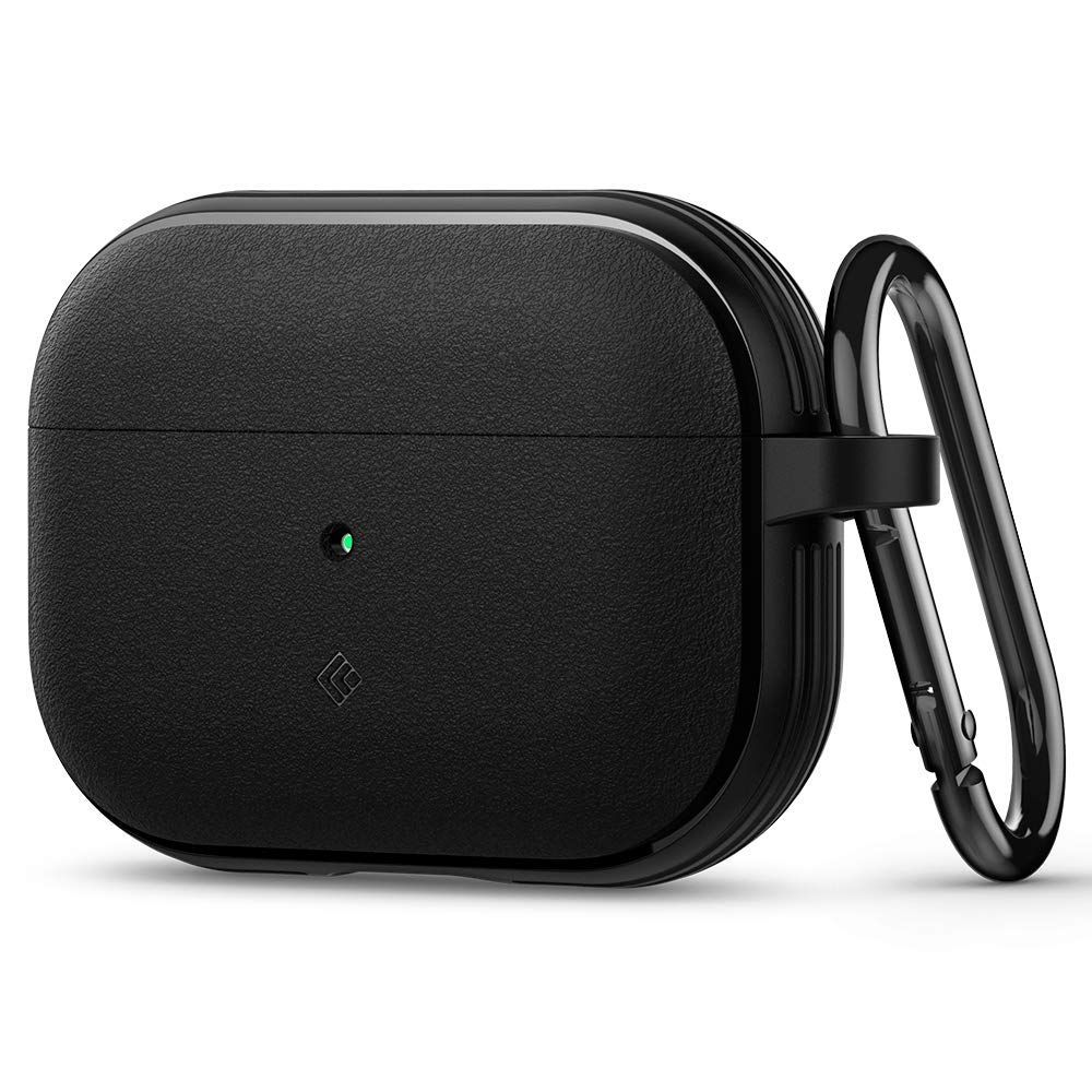【Caseology】 AirPods Pro ケース 耐久性 AirPodsPro カバー TPU 高級 耐衝撃 カラビナ付 保護力 傷防止 ワイヤレス充電 ヴォールト (マット・ブラック)