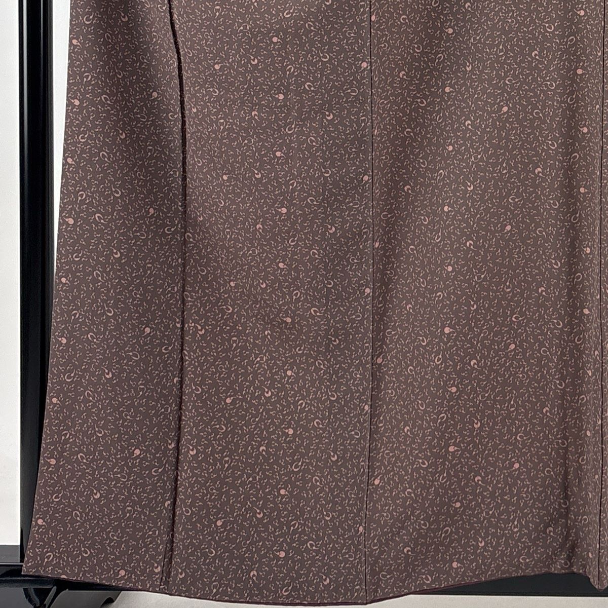 小紋 身丈160cm 裄丈63.5cm S 袷 人間国宝 南部芳松 落款 なす 小豆色 正絹 秀品