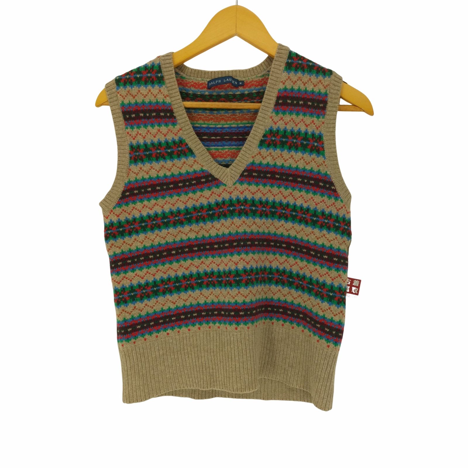 RALPH LAUREN　ネイティブ柄 ニットベスト M ラルフローレン RALPH LAUREN ウール カシミヤ混 ネイティブ柄 ニット