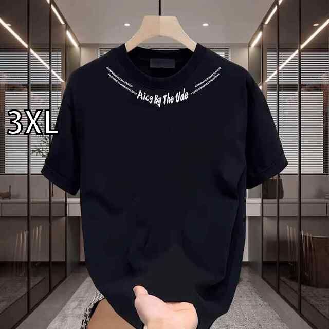 3XL メンズ ファッション 服 オシャレ シンプル 大人 かっこいい 大きいサイズ ストリート 紳士服 プリント 半袖 T シャツ 夏 ゆったり トップス カジュアル ファッション