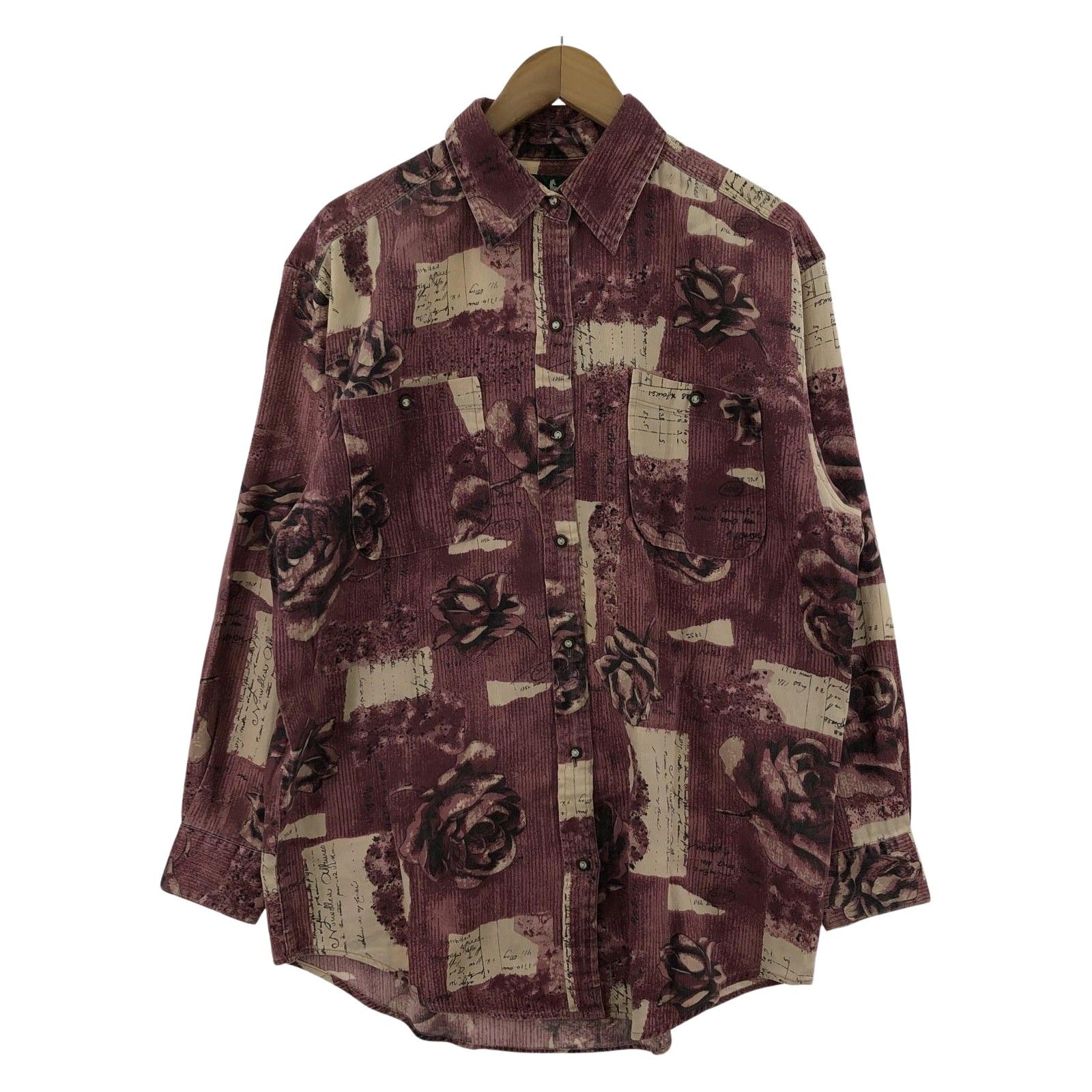 【メーカー再生品】 CLUB HUNT ハントクラブ sizeM/パープル系 総柄長袖シャツ トップス