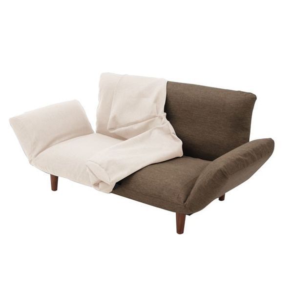 2人掛けカウチソファ専用カバー(単品) ベージュ【代引不可】