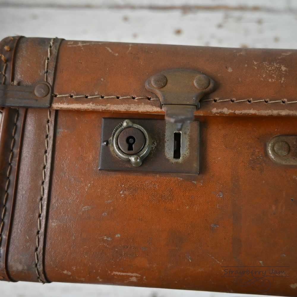 L3612-99-11 英国アンティーク トランク レザー 収納 かばん