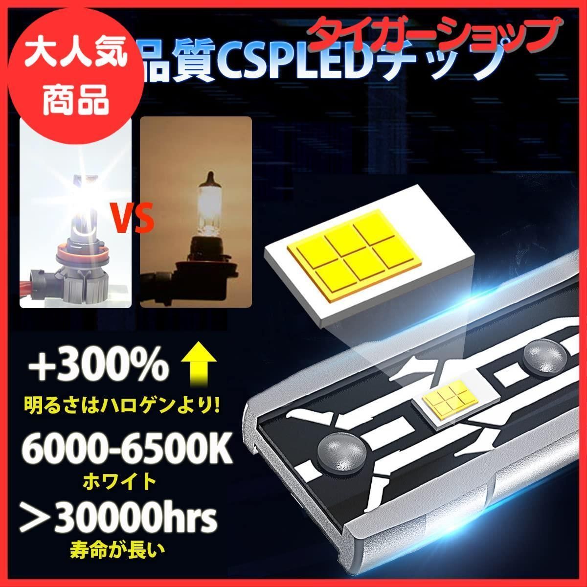 H11 LEDフォグランプ H16 H9 H8 兼用 ホワイト 6000K 車検対応 6000LM 高照度 ファンレス一体 ポン付け 純正交換 ヘッドライト可 角度調整 12 24V 1年保証