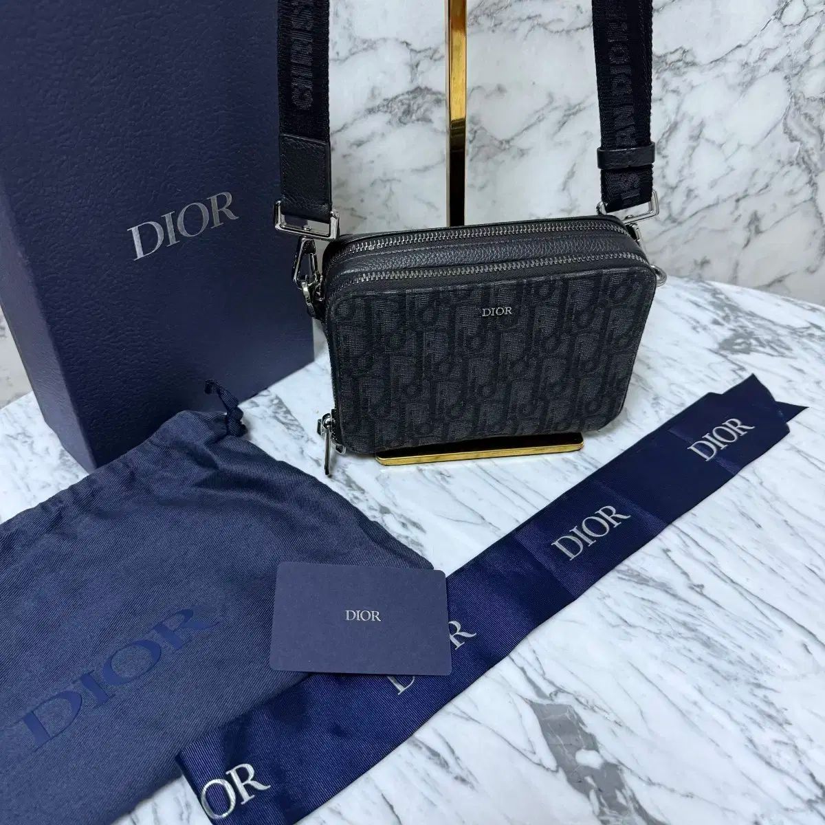 正規品 Dior ディオール オブリーク ストラップ ポーチ クロスバッグ メッセンジャーバッグ