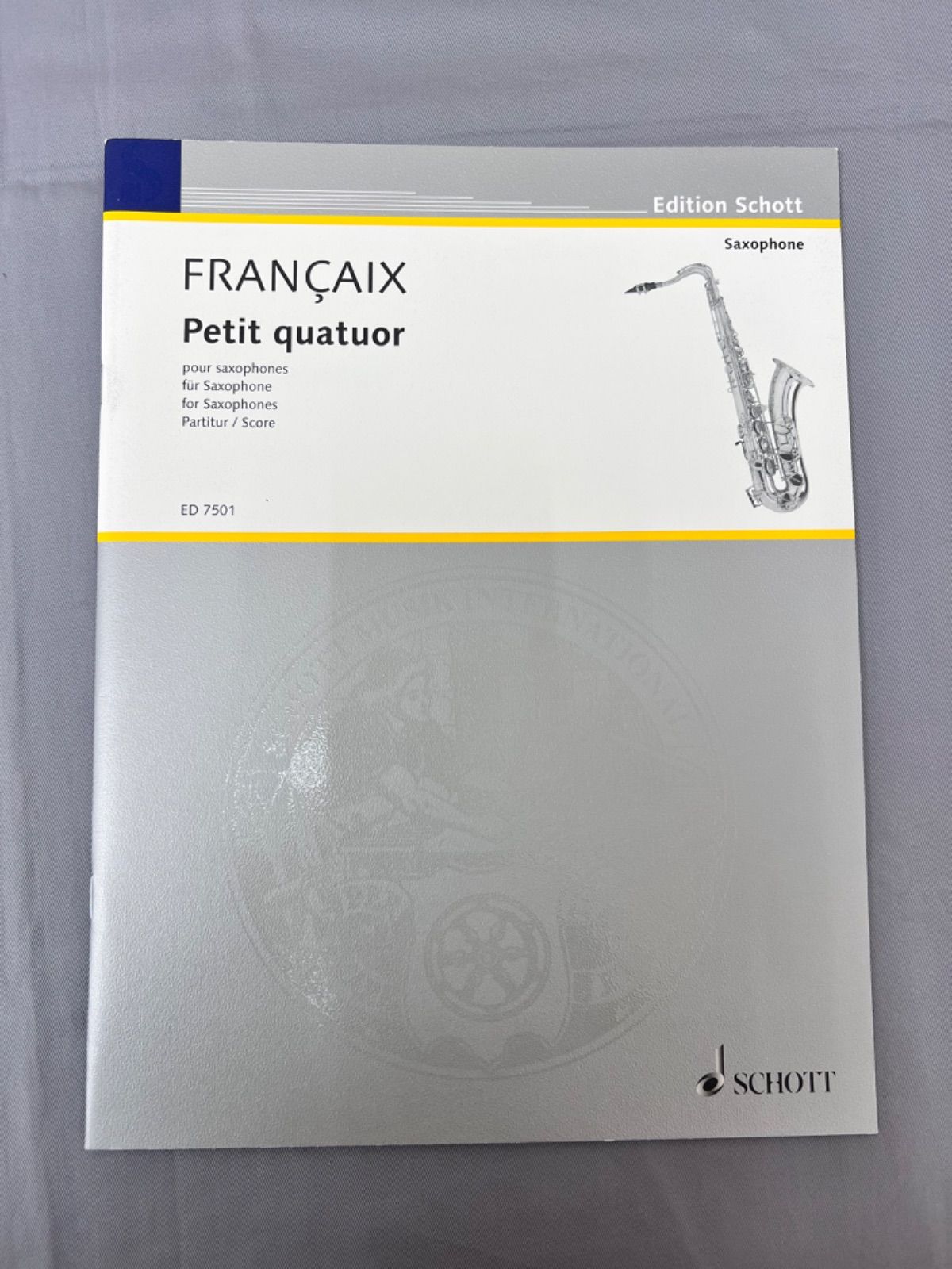 サックス四重奏楽譜 小四重奏曲 フランセ作曲 サックスアンサンブル