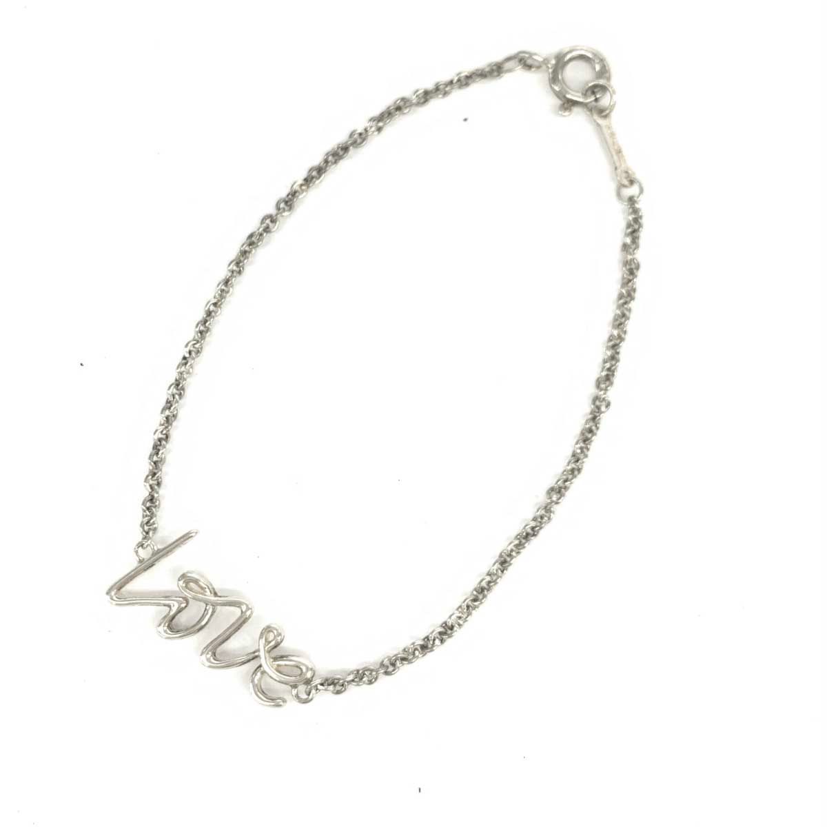 良好 TIFFANY-Co. ティファニー グラフィティラブ SVブレスレット シルバー LOVEロゴ AG925 レディース 240001094354