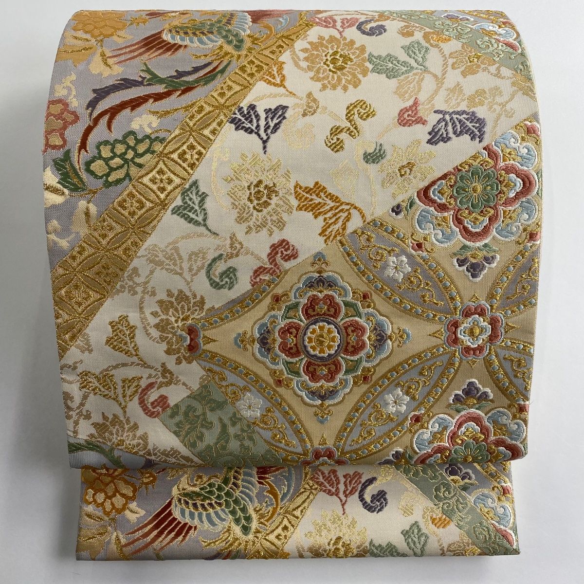 ZY379 袋帯 箔楽 鳳凰 唐花 金糸 六通 正絹 名品