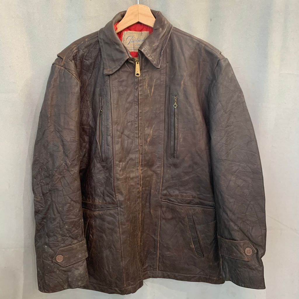 50s vintge SEARS シアーズ Roebuck ローバック Fieldmaster フィールドマスター レザー ステアハイド カーコート ジャケット STEER HIDE Brown ブラウン 茶 No.I359