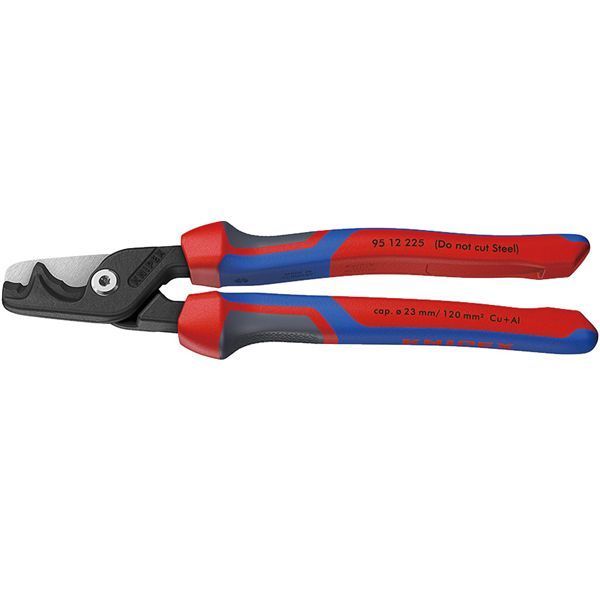 KNIPEX クニペックス ケーブルカッター ステップカットXL 3K プラスチックコーティング 全長225mm サイズW225×D60×H25mm パック入 9512-225SB