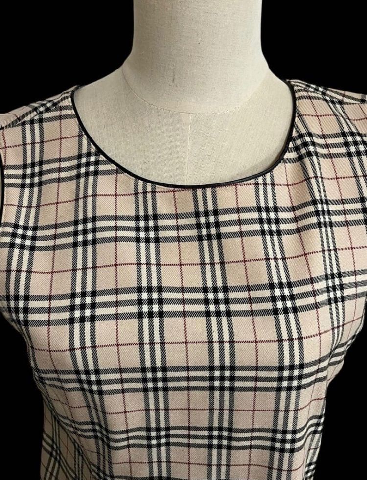  LONDON ノバチェック柄 ノースリーブワンピース 160 A ノースリーブ ワンピース