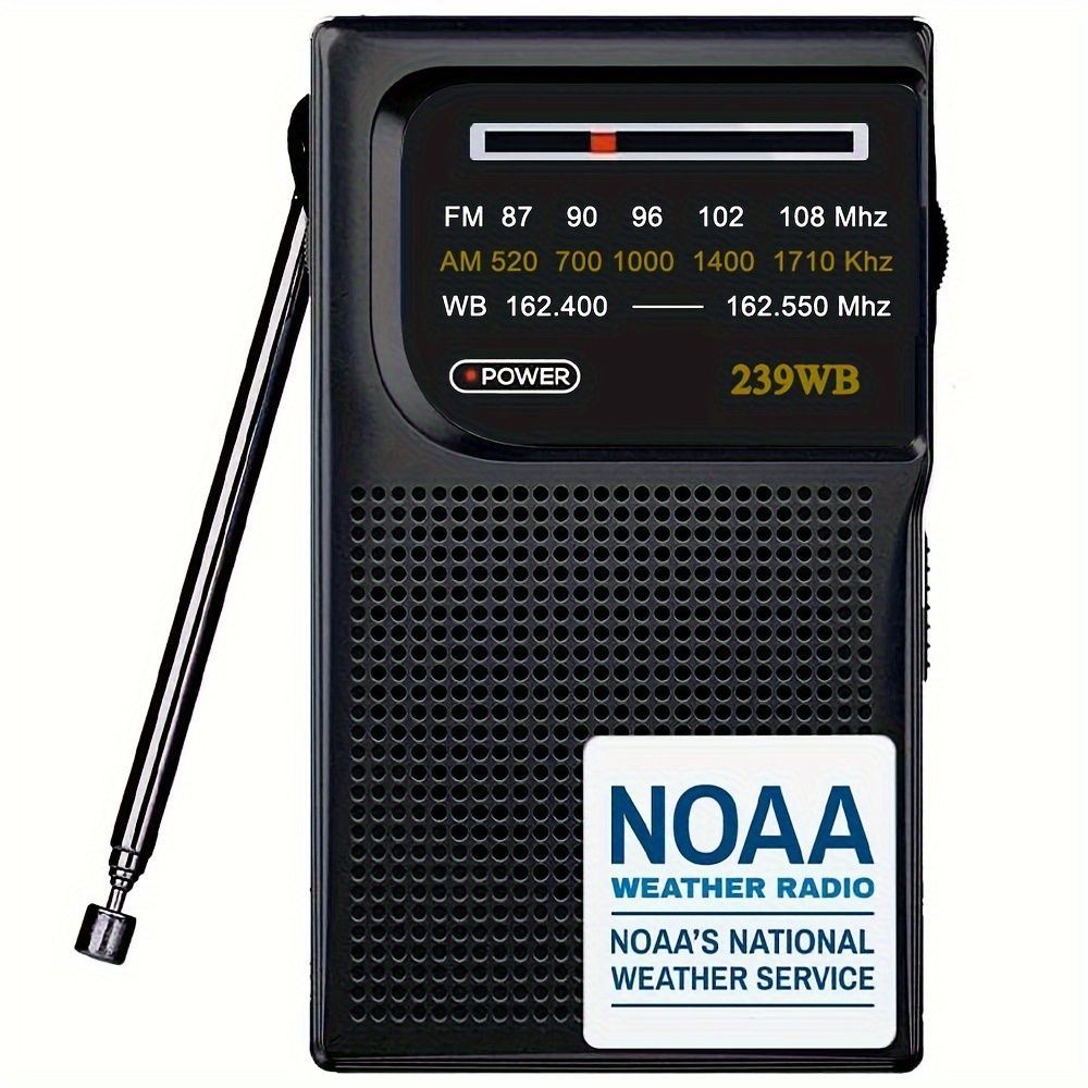 ポータブルNOAA気象ラジオ最高の受信状態を備えた電池式緊急NOAA|AM|FMラジオヘッドフォンジャック付きポケット気象警報ラジオ恋人両親友人へのギフトrcL