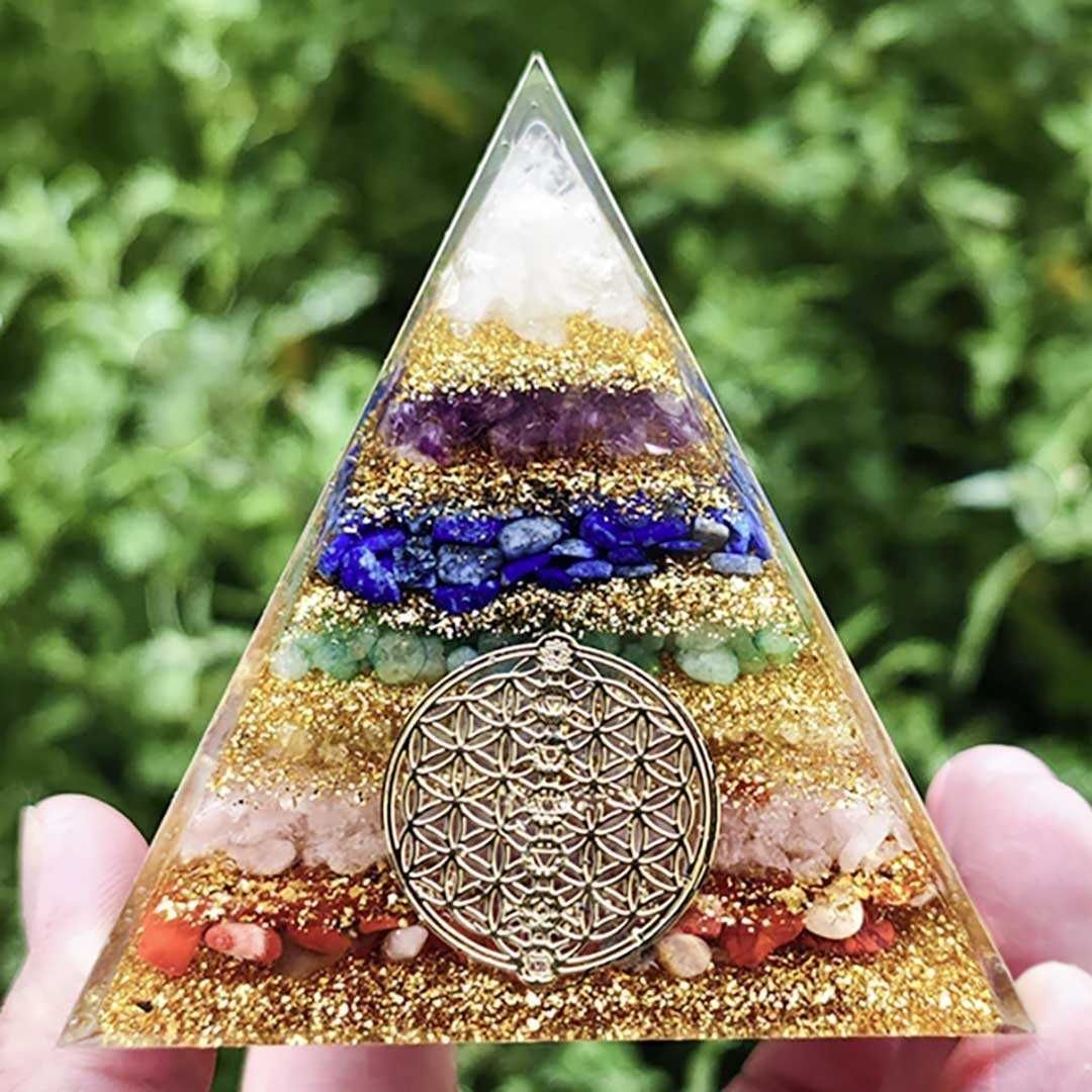 オルゴナイト 6層 ゴールド グラデーション ストーン チャクラ