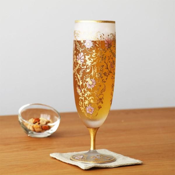 5営業日で発送 アデリア エル ドラード アラベスク ゴールド FLUTE ステムグラス 180ml ペアセット S-6104 1061539