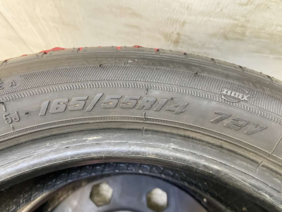 2005年タイワンコイン値下げ中‼️‼️13800〜⬇️⬇️⬇️ 165/55R14 ZEETEX ZT1000 中古タイヤ サマータイヤ 2本セット