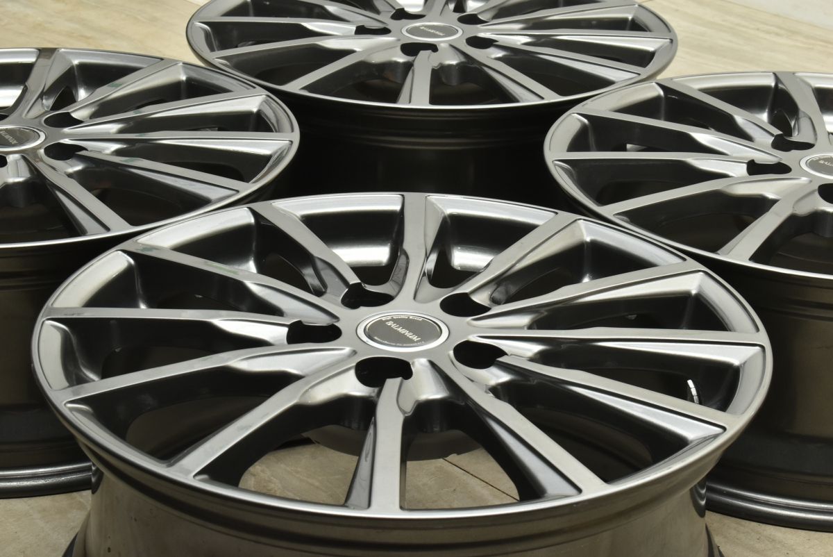 良好品 バルミナ 17in 7J 45 PCD114.3 4本セット ノア ヴォクシー プリウスα ヤリスクロス カムリ クラウン マークX スタッドレス用に