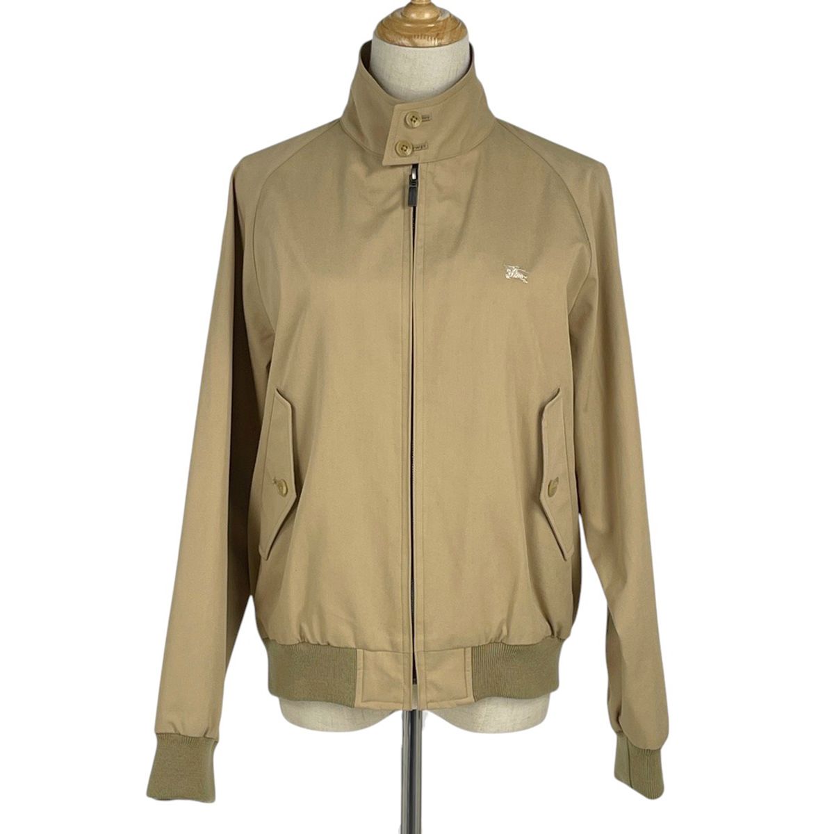 バーバリー BURBERRY ロゴ ジップアップ ブルゾン 裏チェック メンズ アウター ブルゾン 綿 ポリエステル ベージュ レディース