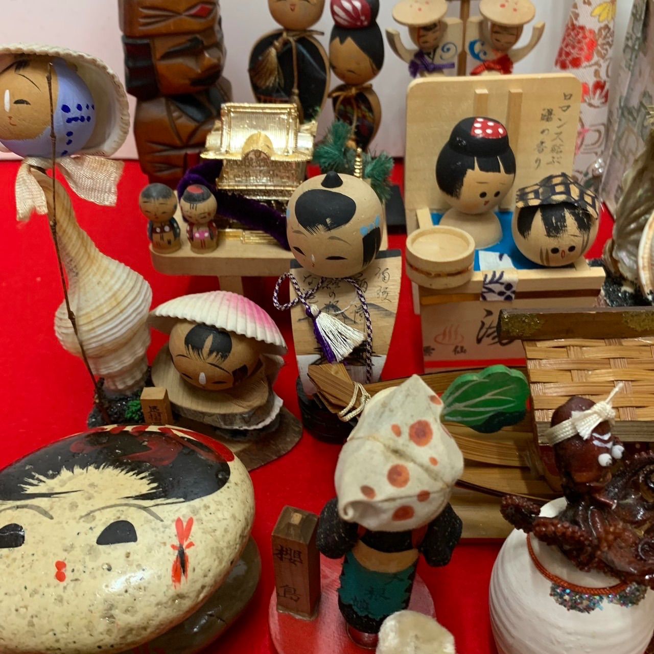民芸品 こけし 木彫り お土産 置物 まとめ売り 35個 昭和レトロ