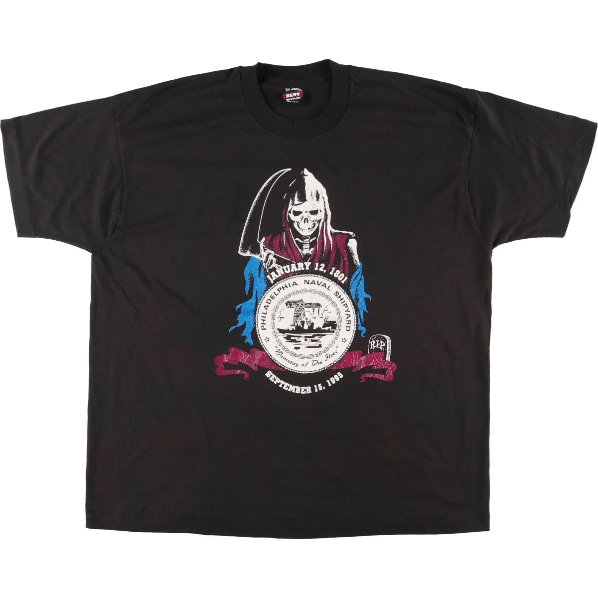 古着 90年代 フルーツオブザルーム FRUIT OF THE LOOM ドクロ柄 スカル柄 プリントTシャツ USA製 メンズXXL ヴィンテージ/eaa452370