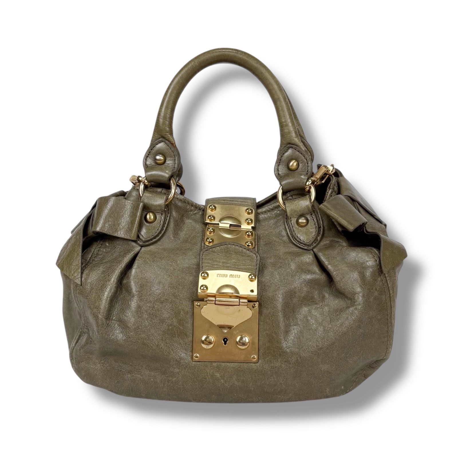 ミュウミュウ MIUMIU 2WAY ショルダーバッグ ハンドバッグ リボン 