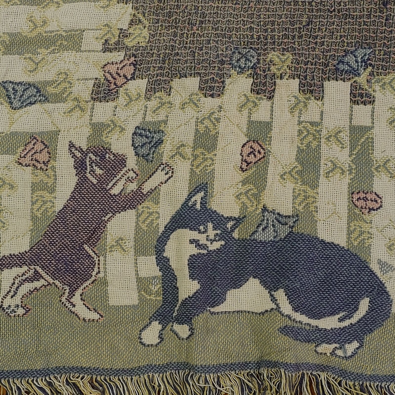 vintageラグ カーペット 90s キャット あさがお アニマル 1400