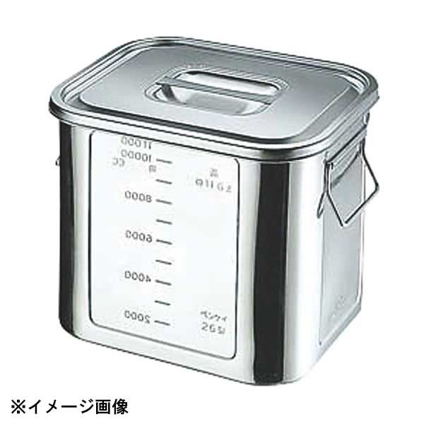 【美品】角型目盛付きキッチンポット(本間冬治工業) キッチン・食器 【新品】本間冬治工業 BK 18-8角型目盛付キッチンポット