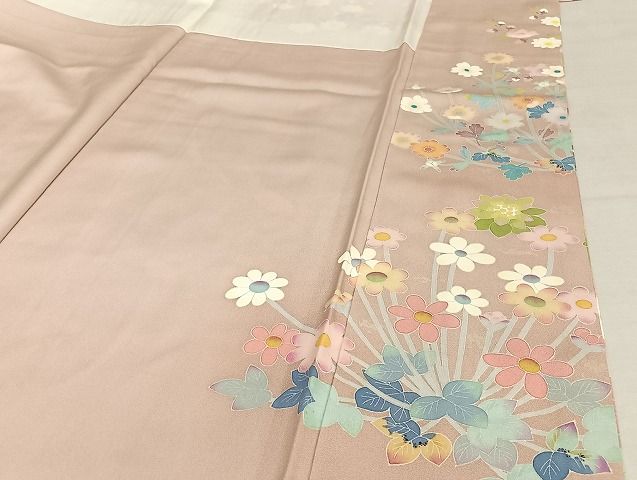 平和屋着物○本加賀友禅作家 百貫華峰 色留袖 花鳥文 暈し染め 正絹