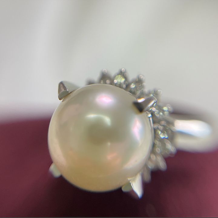 CAMELLIA PT850 真珠ダイヤモンドリング - メルカリ