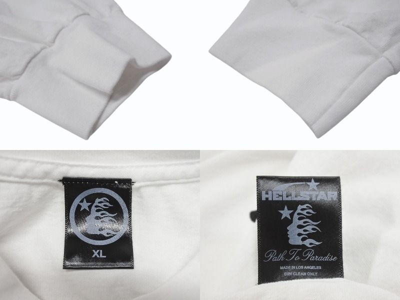 新品未使用 HELLSTAR ヘルスター RECORDS レコーズ 長袖Tシャツ サイズXL マルチプリント ホワイト ブラック レッド 中古 4b004843 新品未使用 HELLSTAR ヘルスター RECORDS レコーズ 長袖Tシャツ